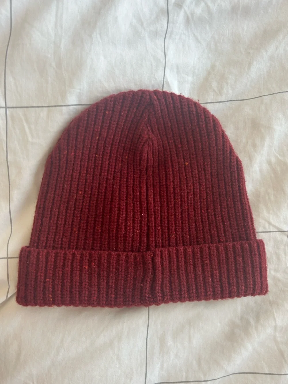Madewell Red Ribbed Knit Cuffed Beanie